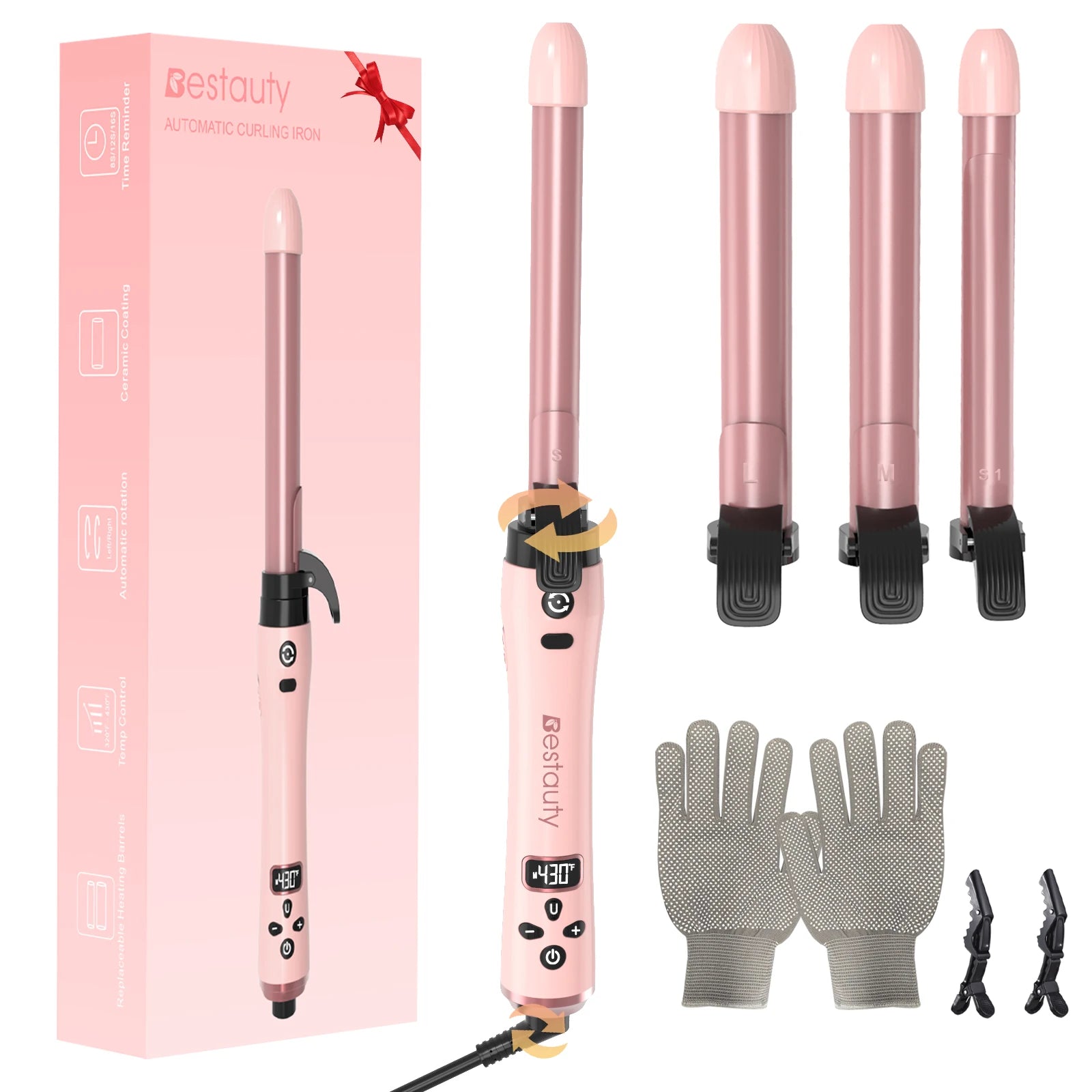 Keramik-Lockenstab-Set mit Zylindern