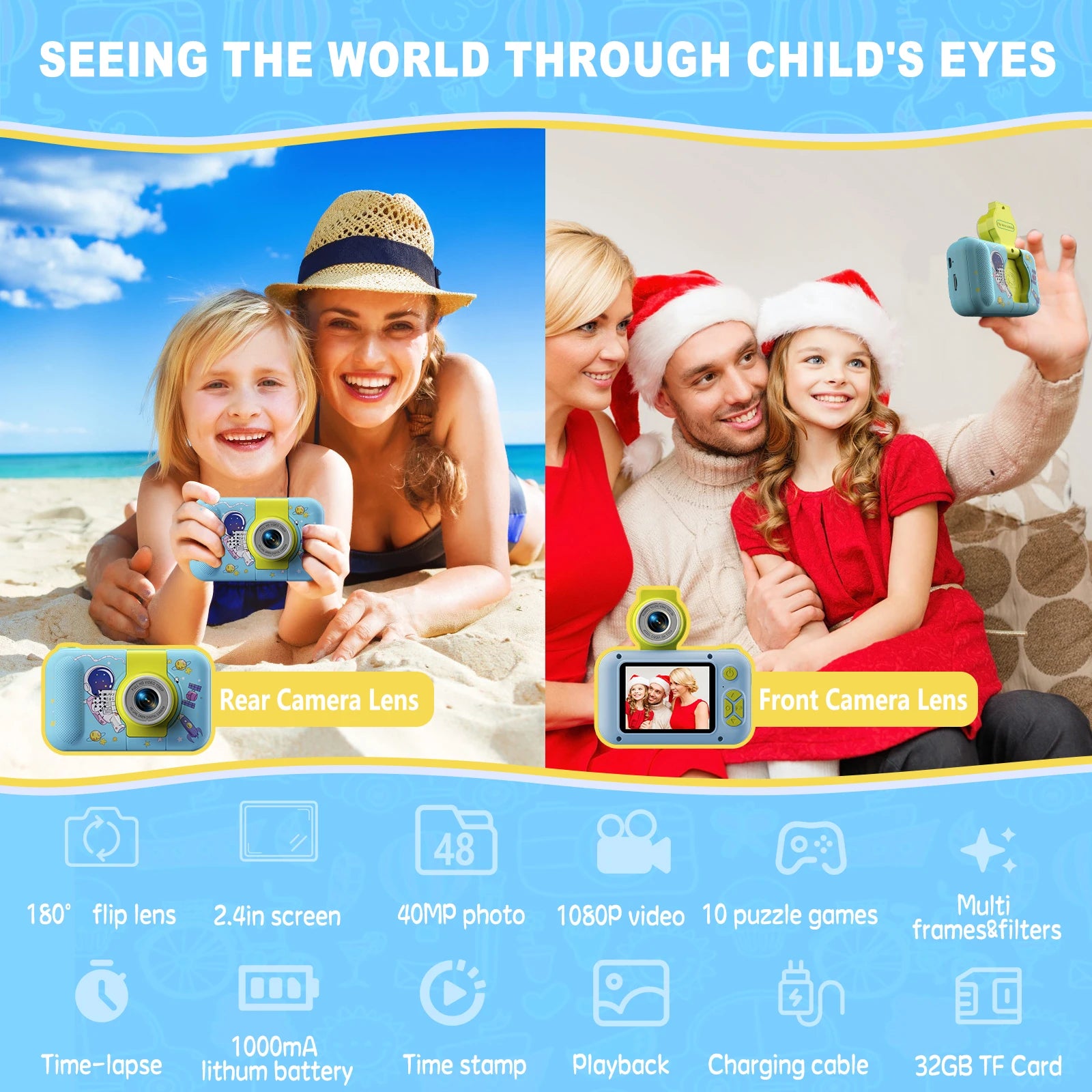 ARNSSIEN Kids Digital Camera – Ages 3–12
