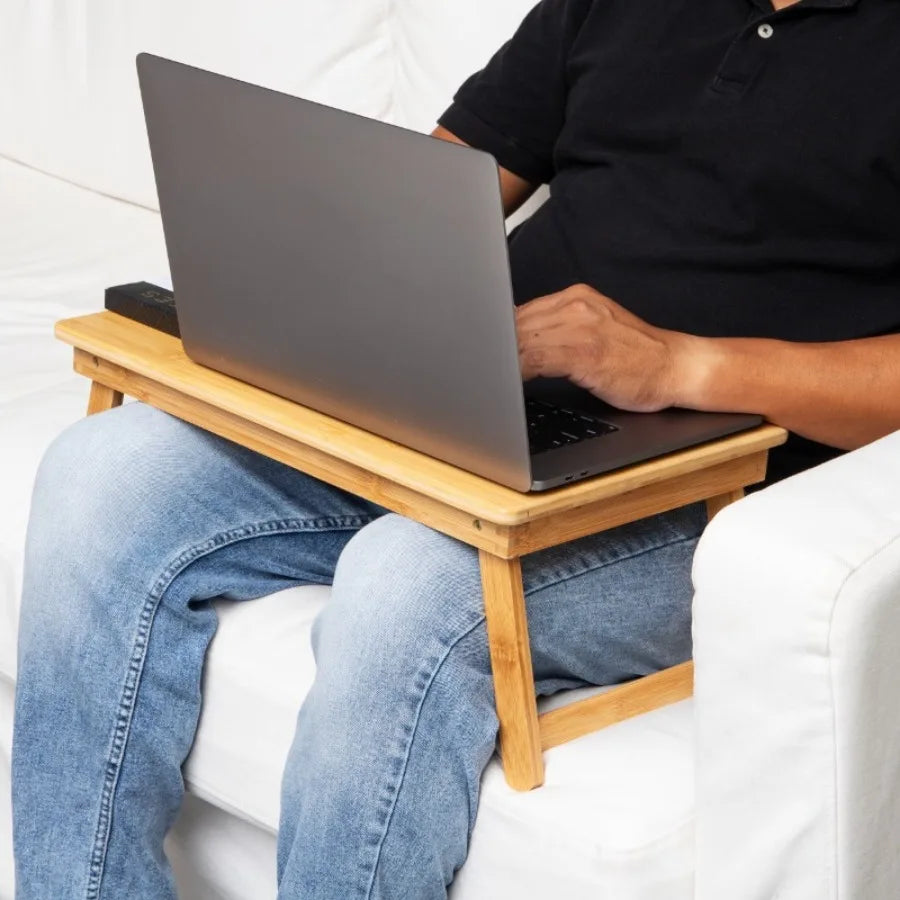 Bamboo Folding Lap Desk Stand Brown