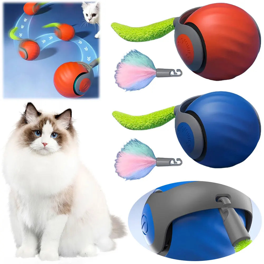 Intelligenter, beweglicher Katzenspielzeugball, wiederaufladbar 
