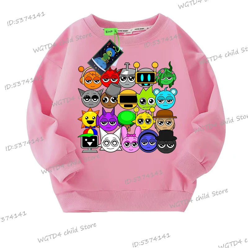 Sprunki Incredibox Kinder-Sweatshirt mit Cartoon-Motiv 