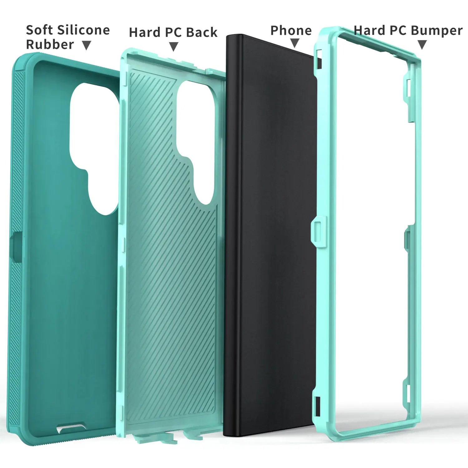 Green Rugged Samsung Galaxy S24 Case