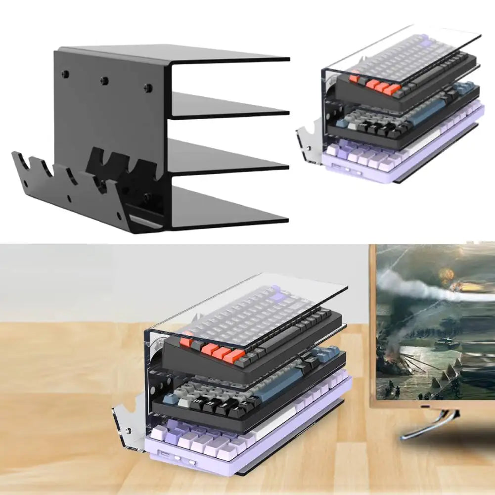 3-Tier Acrylic Keyboard Mouse Organizer