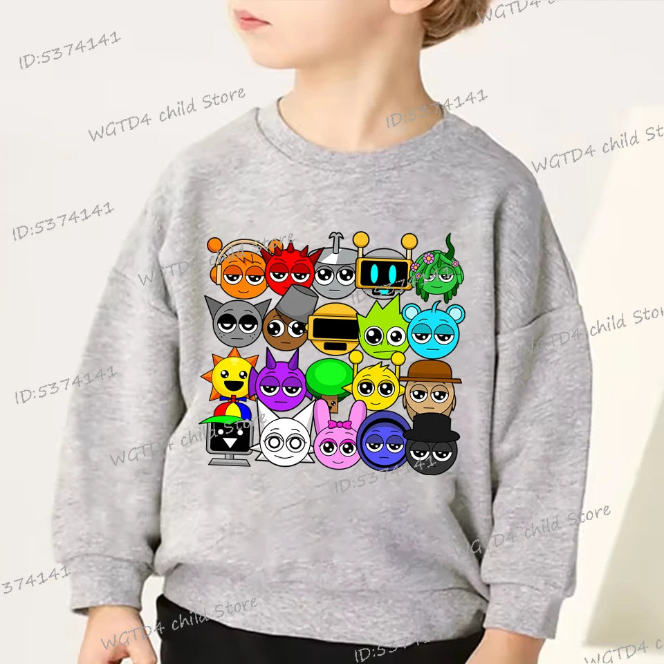 Sprunki Incredibox Kinder-Sweatshirt mit Cartoon-Motiv 