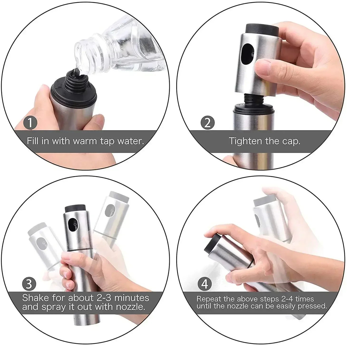 Stainless Steel Oil Spray Bottle 100ML