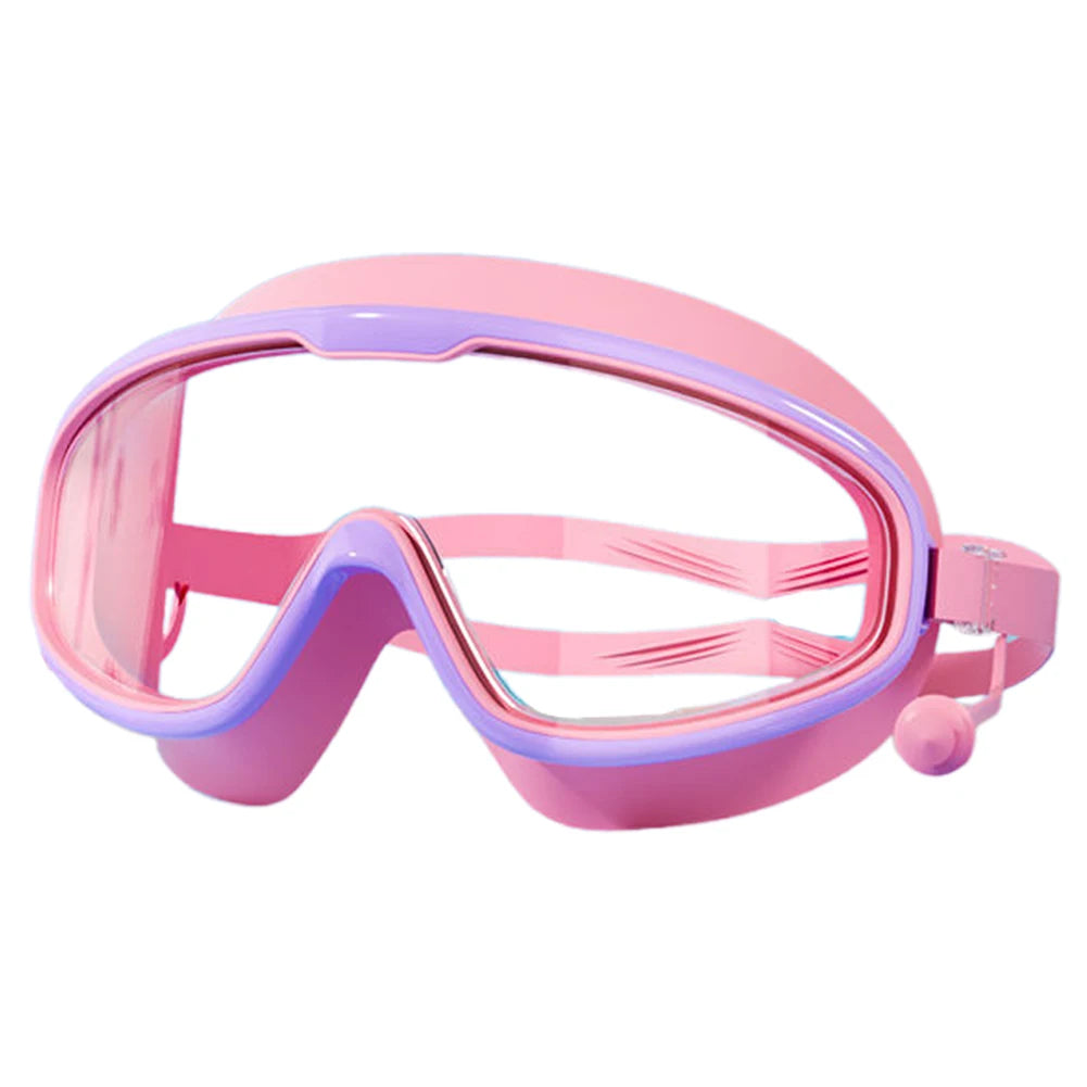 Kinder HD Schwimmbrille mit Ohrstöpseln UV 