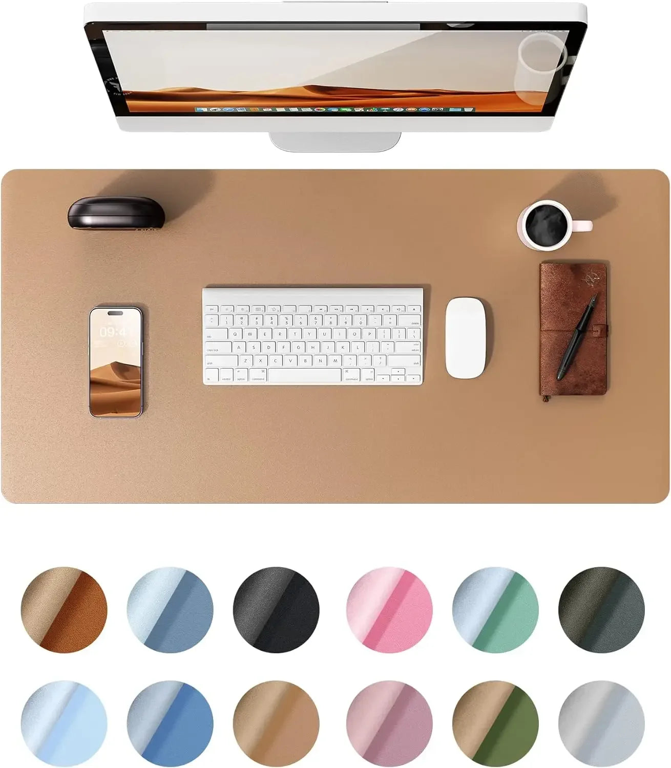 FTVAE Leather Large Desk Mat Protector