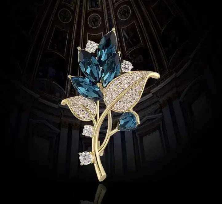Retro Green Emerald Butterfly Brooch