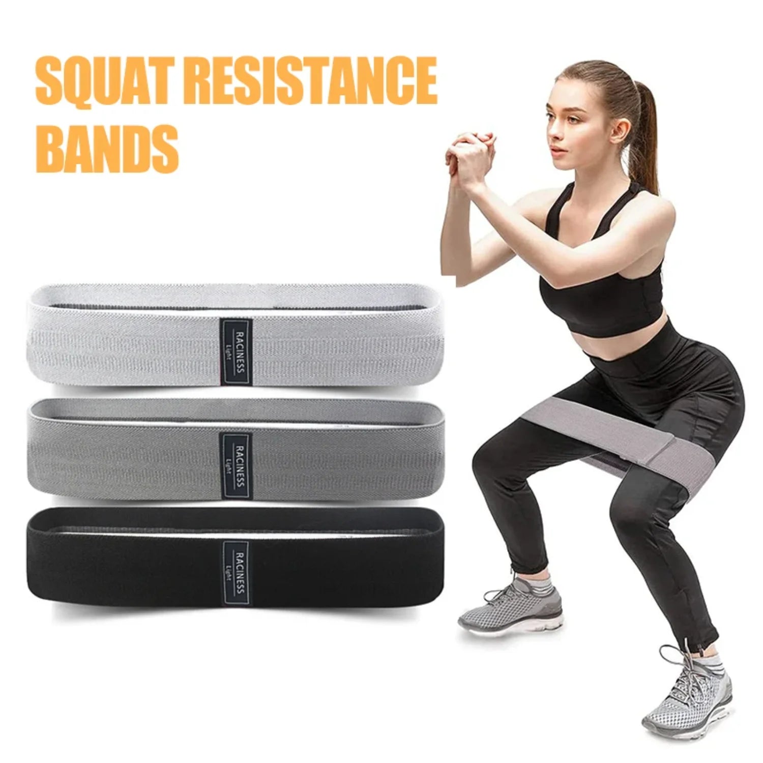 3-teiliges Kniebeugen- und Yoga-Widerstandsband-Set
