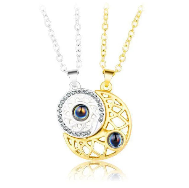 Sun and Moon Evil Eye Couple Necklaces