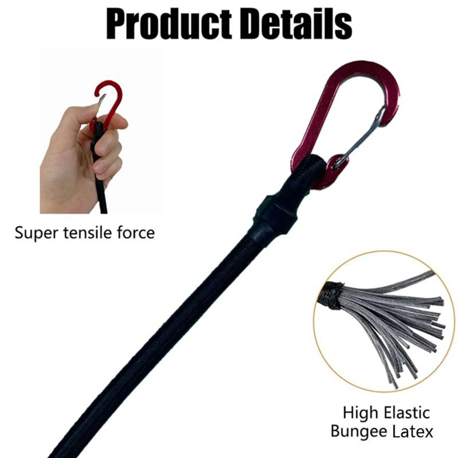 Elastic Strap with Hooks Motorcycle Cargo Rope