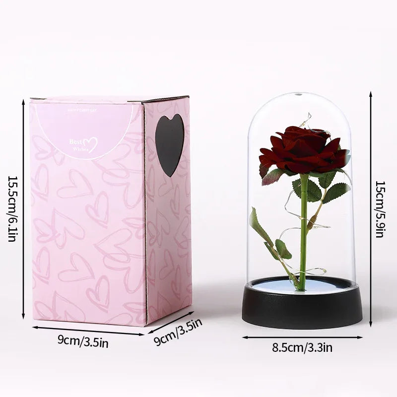 Eternal Rose in Glass with LED Light