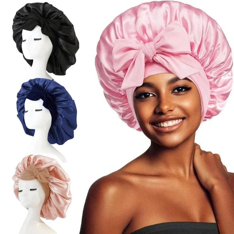 Adjustable Satin Sleep Bonnet for Women