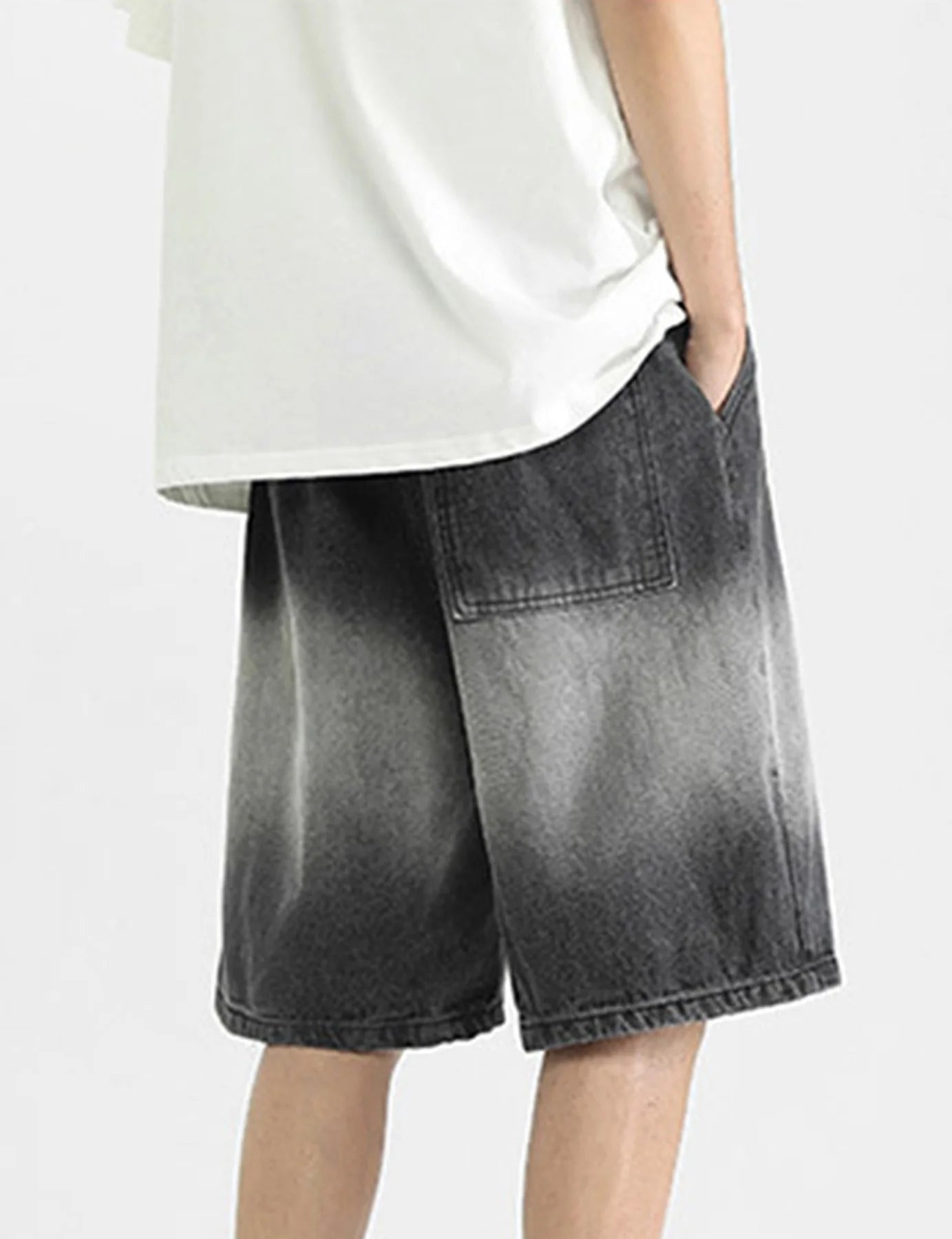 Lässige Jeans-Shorts für Herren im Sommer mit Kordelzug in der Taille