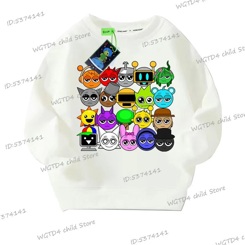 Sprunki Incredibox Kinder-Sweatshirt mit Cartoon-Motiv 