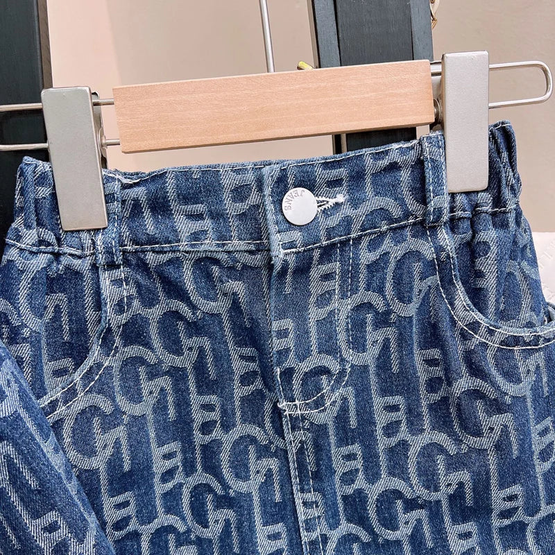Baby Mädchen Jeansjacke Rock Set