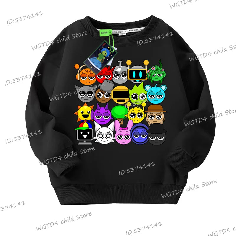 Sprunki Incredibox Kinder-Sweatshirt mit Cartoon-Motiv 