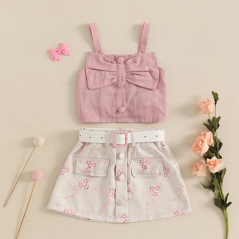 Kleinkind Mädchen Schleife Top Rock Set