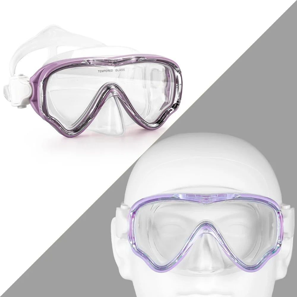 Schwimmbrille für Kinder mit großem Rahmen und Antibeschlag