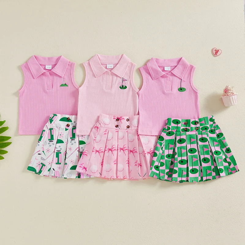 Rock-Set mit Golf-Print für Mädchen