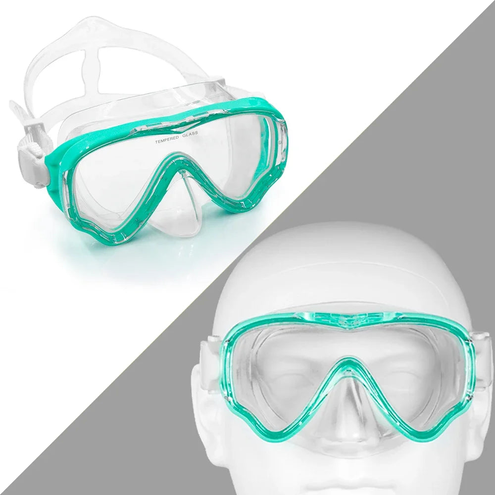 Schwimmbrille für Kinder mit großem Rahmen und Antibeschlag