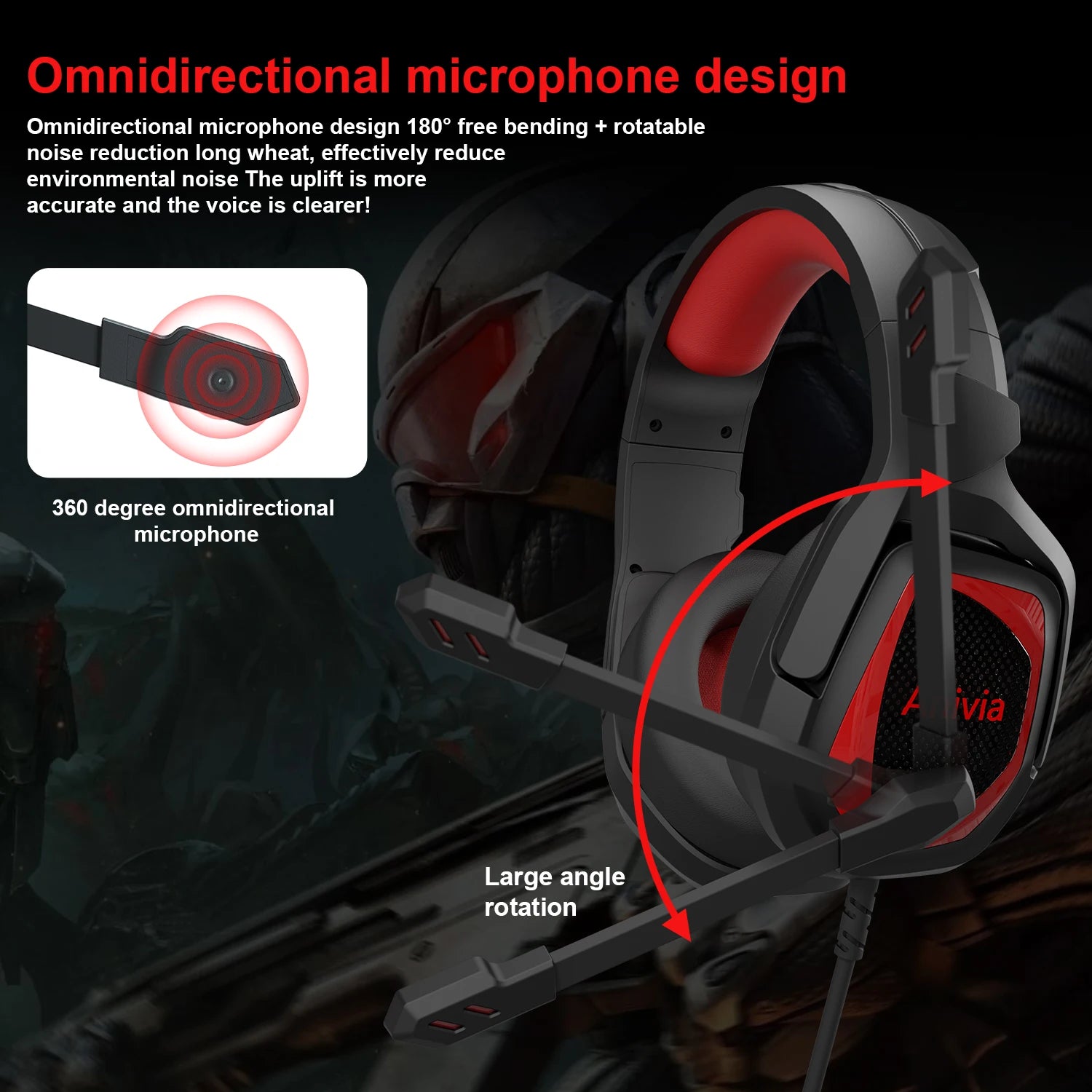 3,5-mm-Gaming-Headset mit Kabel und Mikrofon