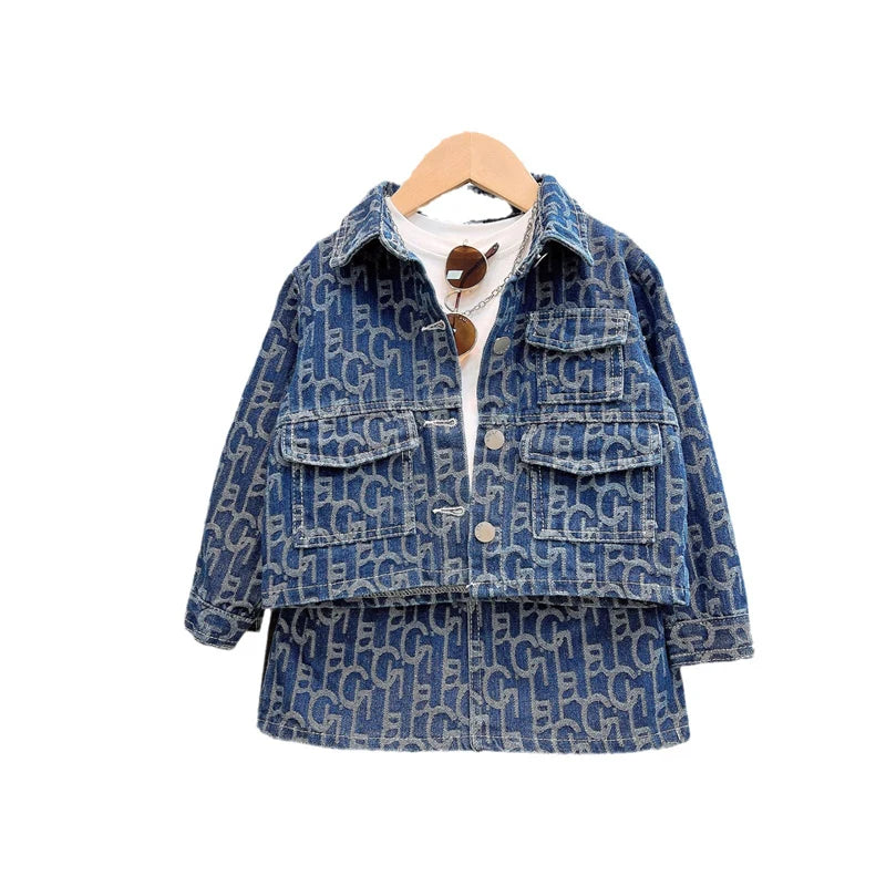 Baby Mädchen Jeansjacke Rock Set