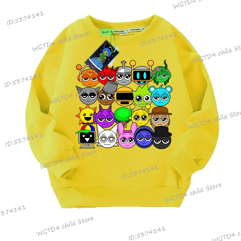 Sprunki Incredibox Kinder-Sweatshirt mit Cartoon-Motiv 