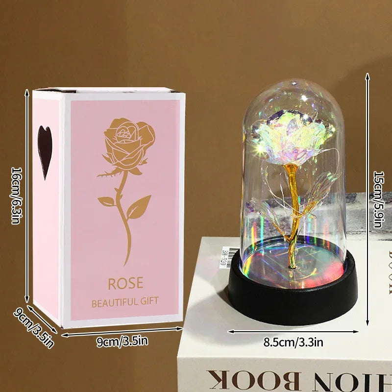 Eternal Rose in Glass with LED Light