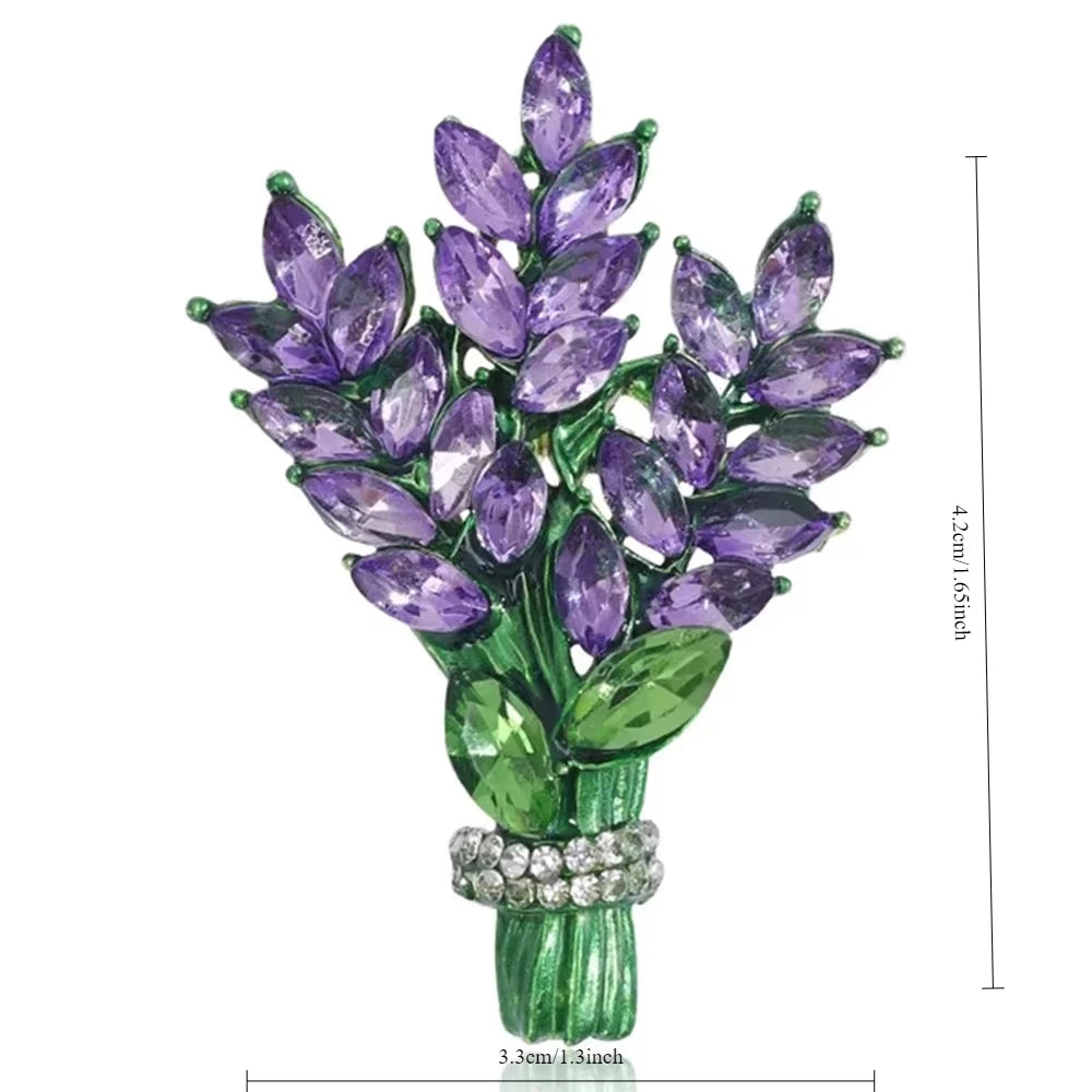 Exquisite Purple Lavender Crystal Brooch