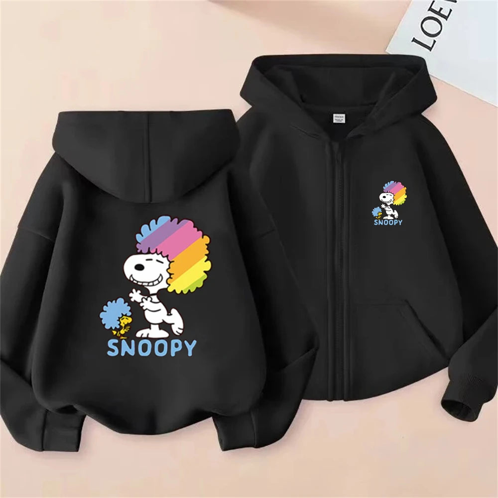 Disney Snoopy Kinder-Kapuzenpullover mit Reißverschluss – Rosa