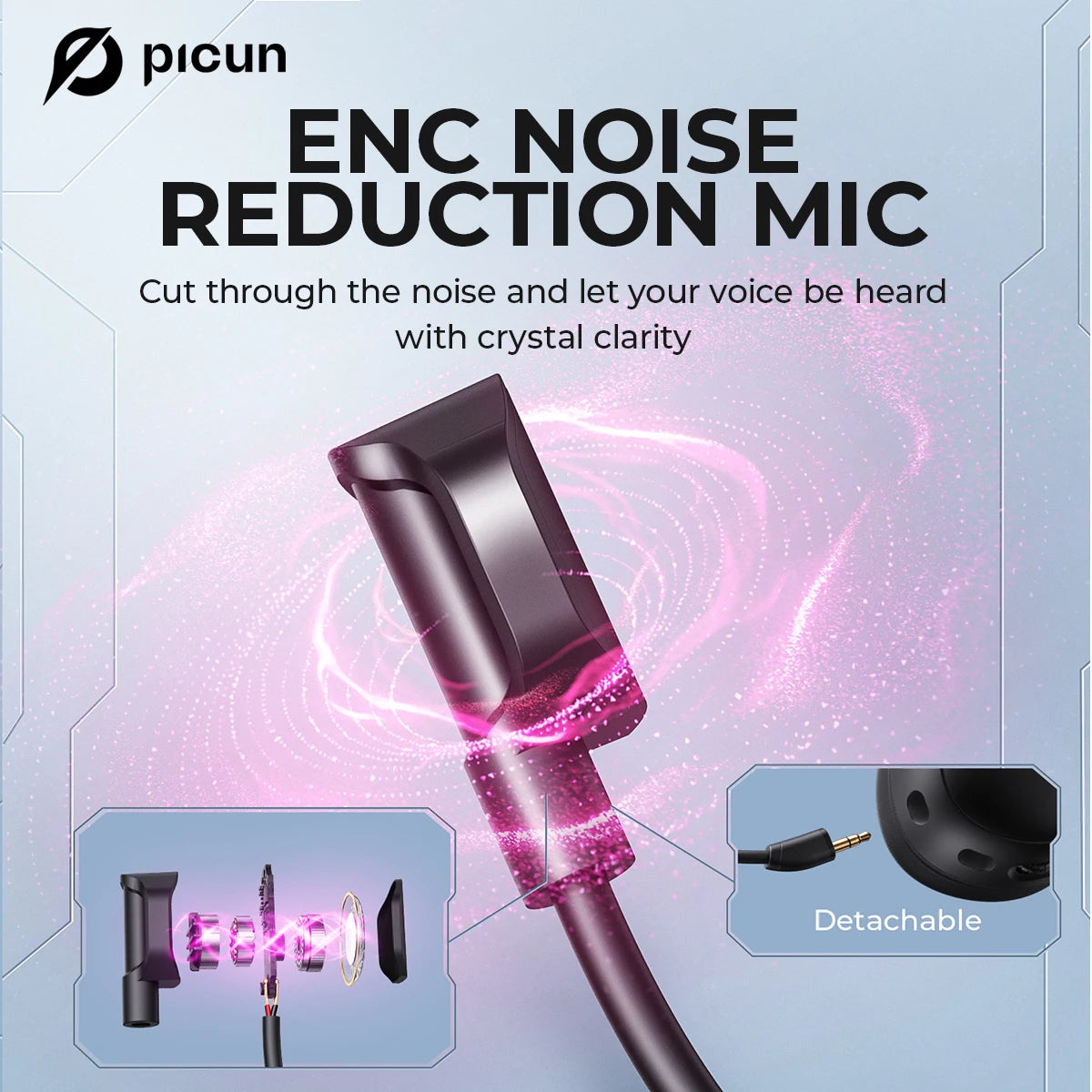 Picun G3 Kabelloses Gaming-Headset mit Mikrofon