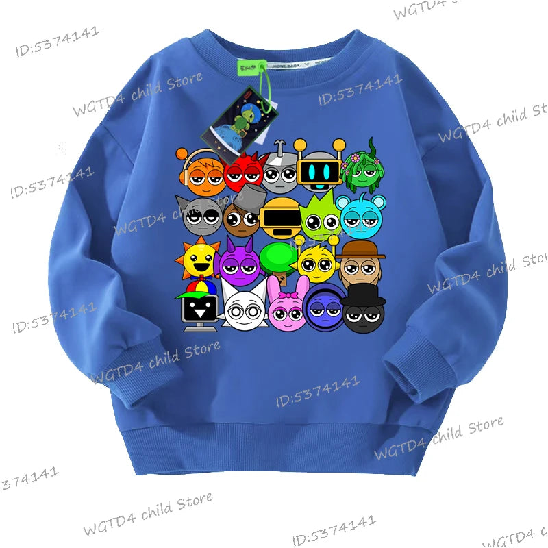 Sprunki Incredibox Kinder-Sweatshirt mit Cartoon-Motiv 