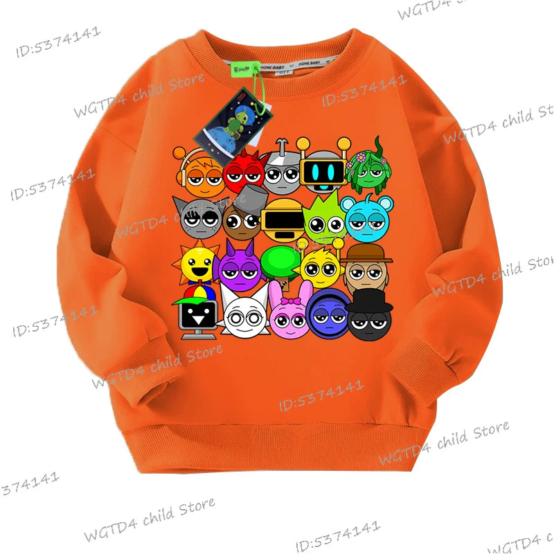 Sprunki Incredibox Kinder-Sweatshirt mit Cartoon-Motiv 