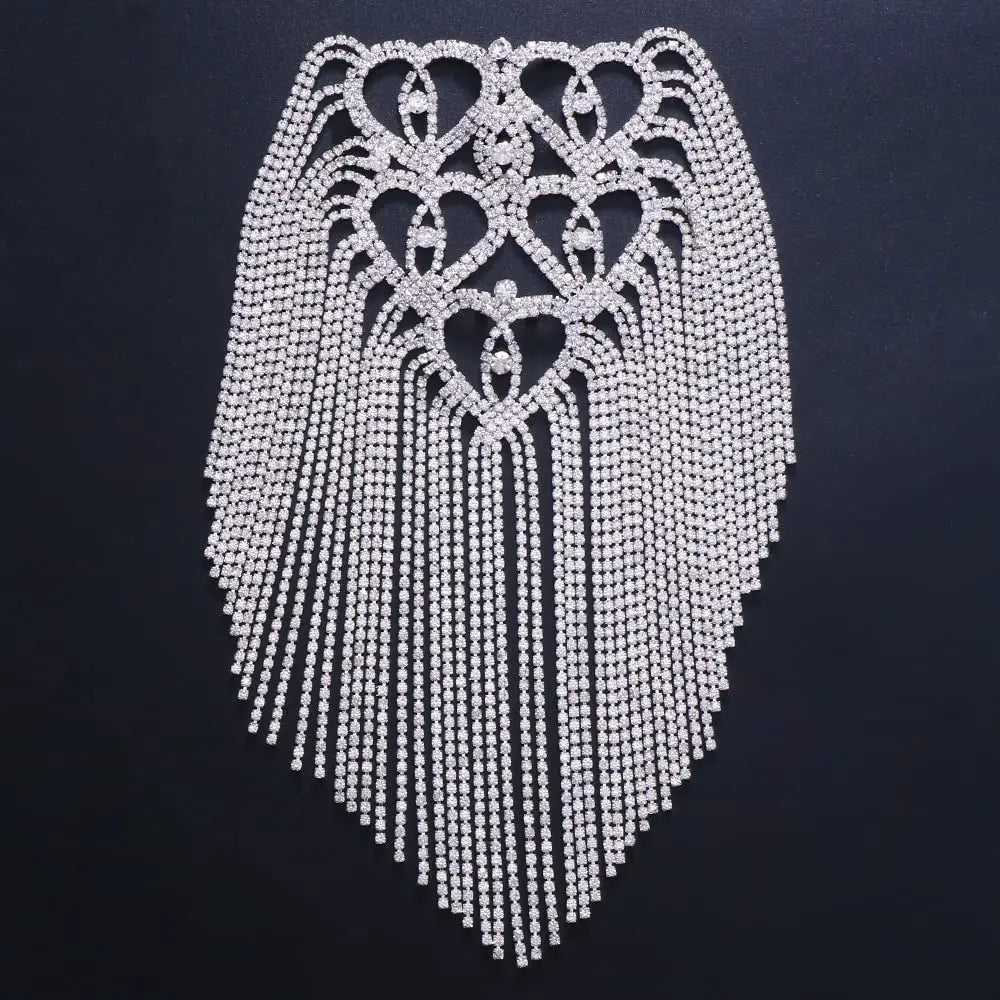 Tassel Heart Chain Epaulet Brooch Pin