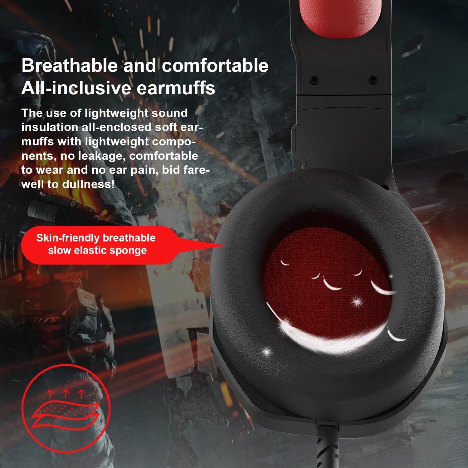 3,5-mm-Gaming-Headset mit Kabel und Mikrofon