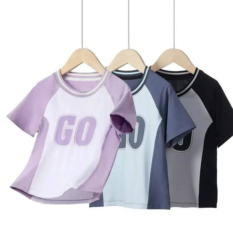 Sport-Trainings-T-Shirt mit Rundhalsausschnitt für Kinder