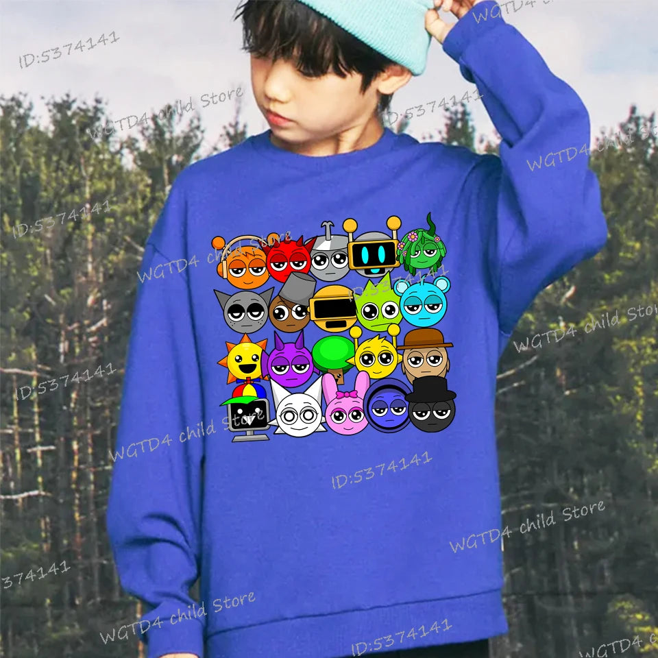 Sprunki Incredibox Kinder-Sweatshirt mit Cartoon-Motiv 
