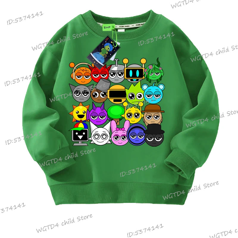 Sprunki Incredibox Kinder-Sweatshirt mit Cartoon-Motiv 