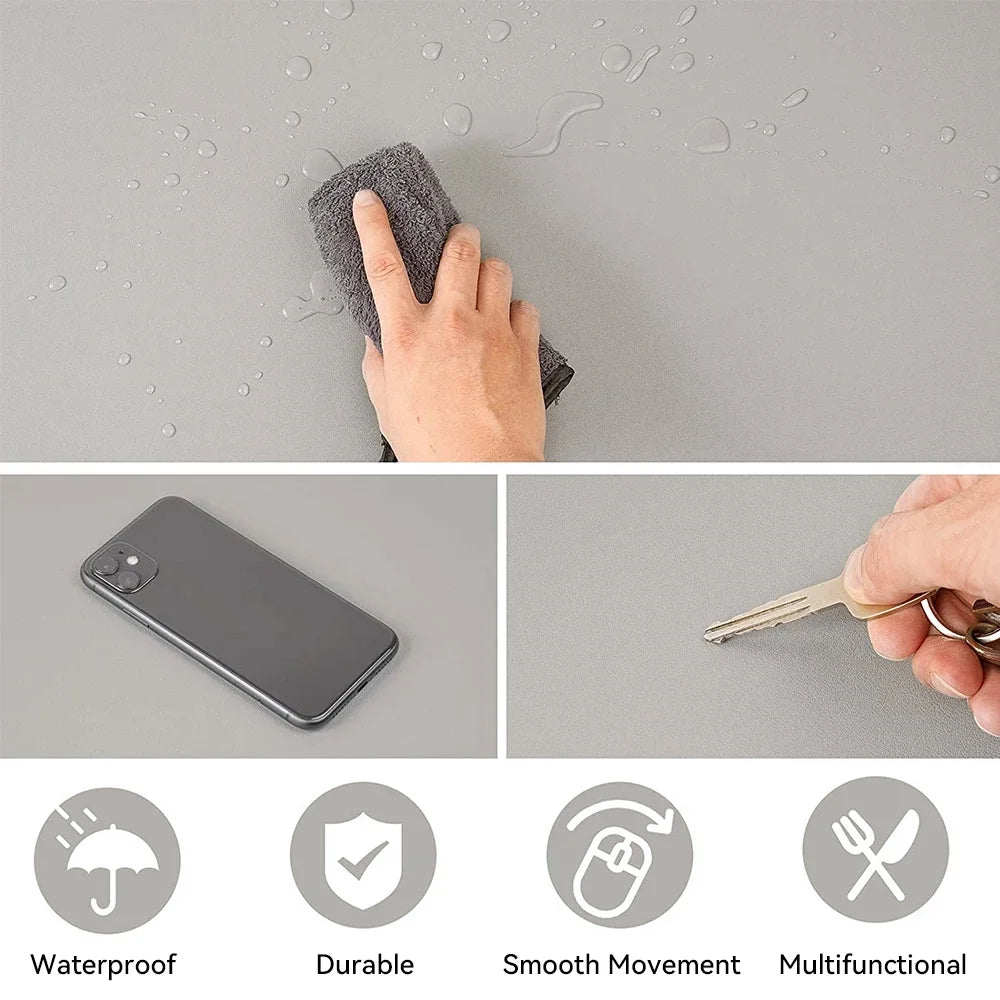 Large PU Leather Waterproof Desk Mat