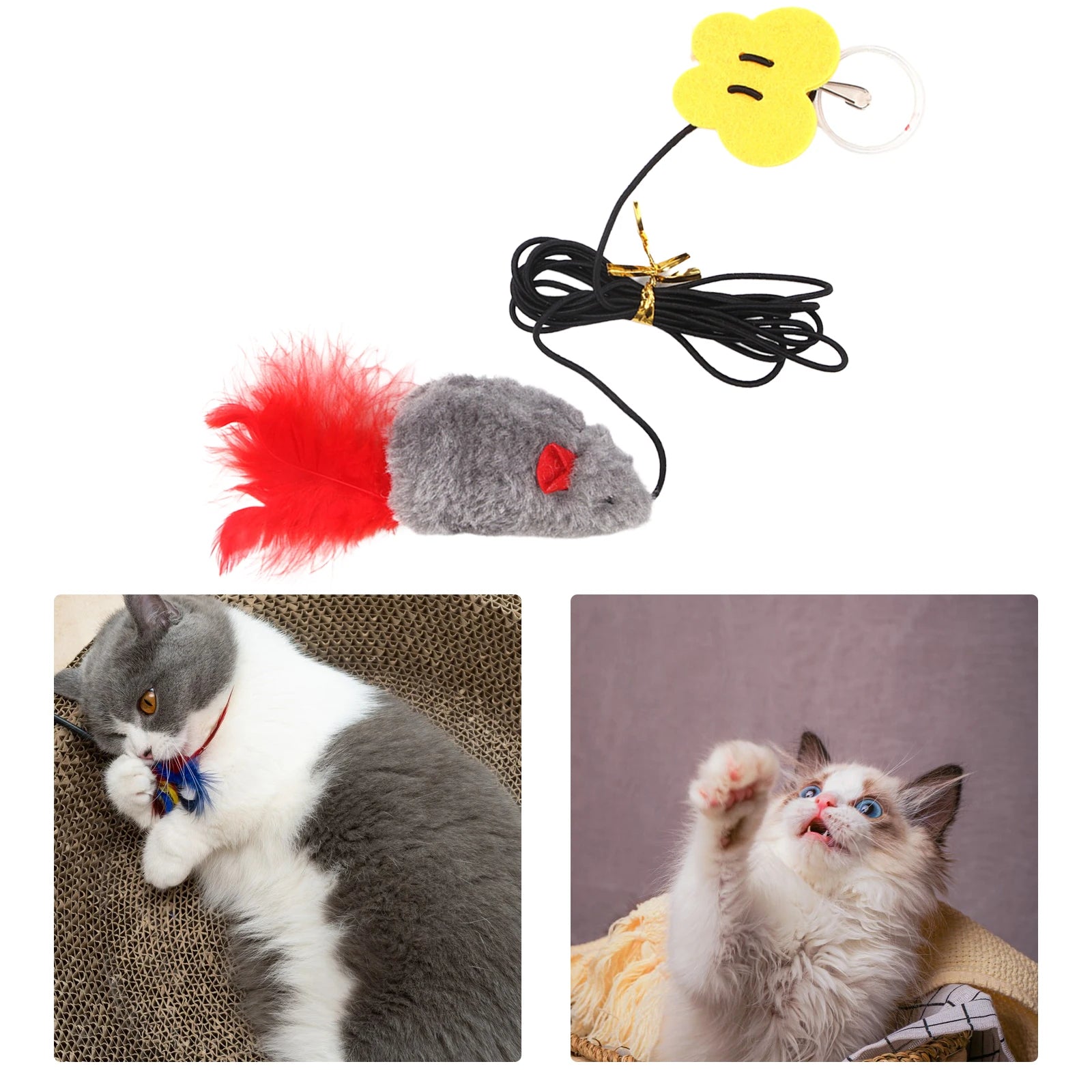 Plüschmaus zum Aufhängen an der Tür, Katzenspielzeug