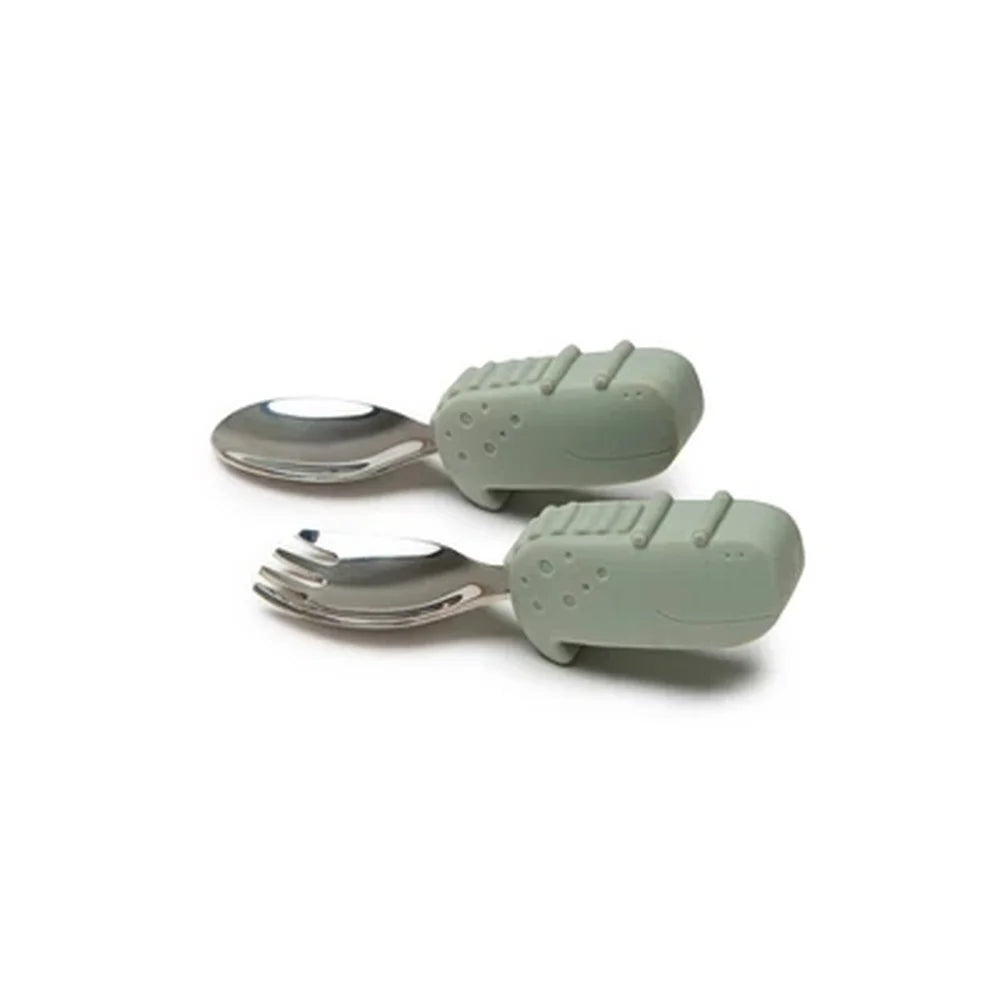 Toddler Spoon Fork Set 2pk Animal Handles