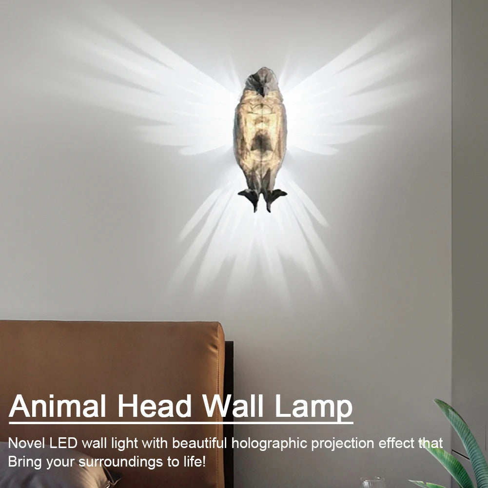 3D Owl Wall Light – Battery Operated Lamp