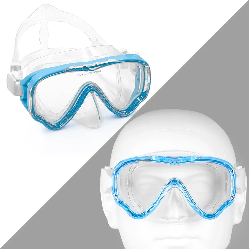 Schwimmbrille für Kinder mit großem Rahmen und Antibeschlag