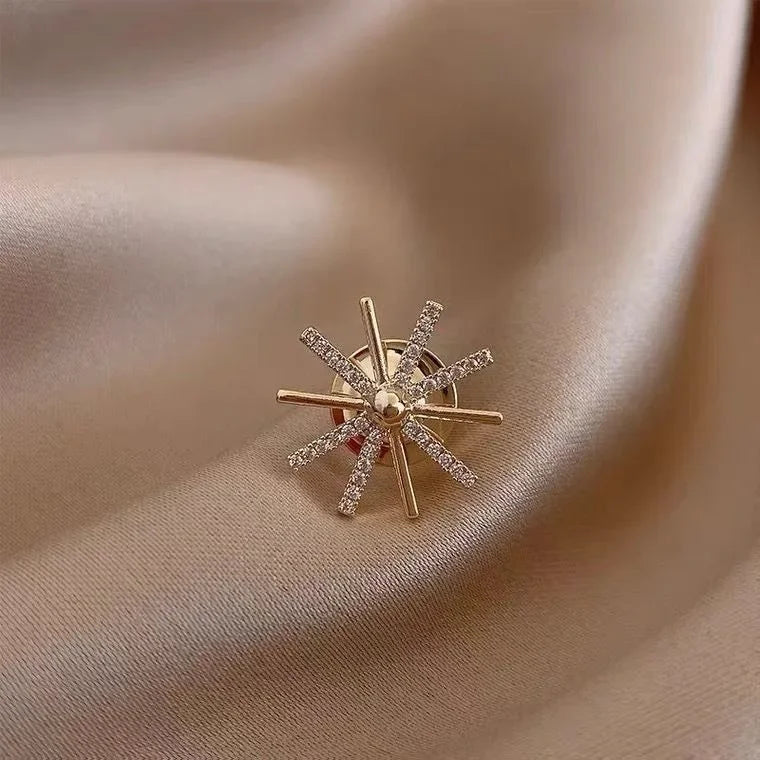 Flower and Bow Metal Brooch Set
