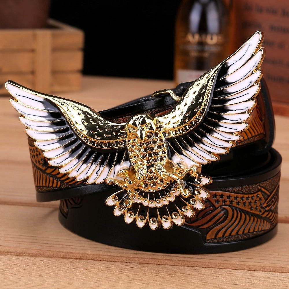 Men’s Eagle Buckle Leather Belt