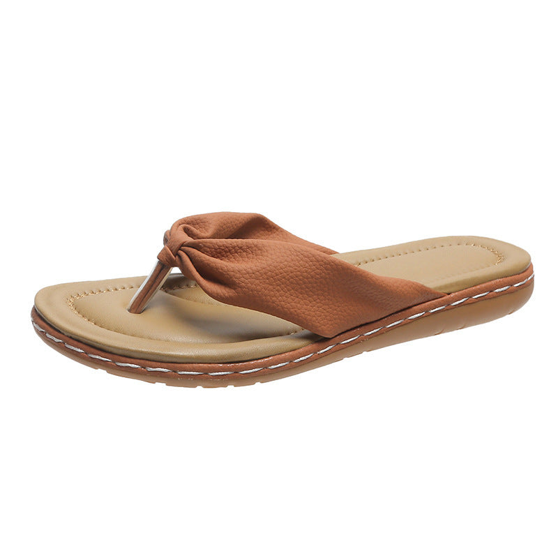 Bow Clip Toe Flat Summer Sandals