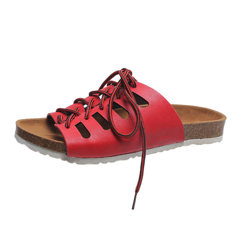 Flache Römersandalen zum Schnüren für Damen