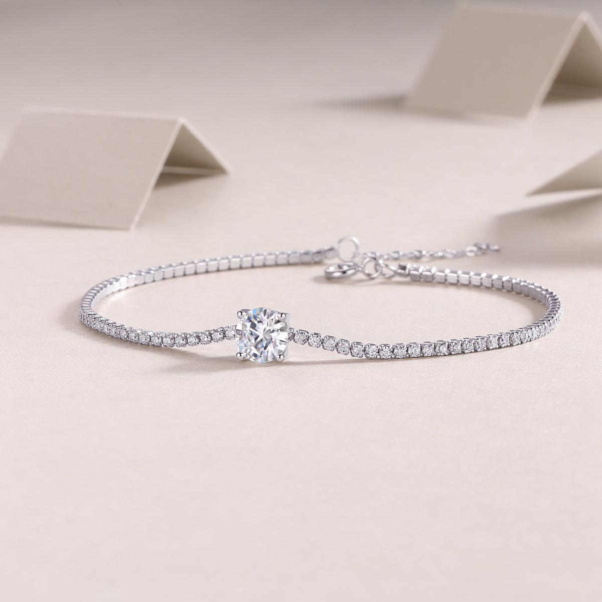 Dawn Dew Beads Diamant-Silberarmband