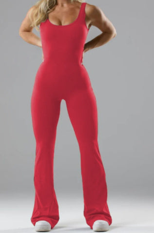 Slim Fit Backless Hip Raise Jumpsuit
